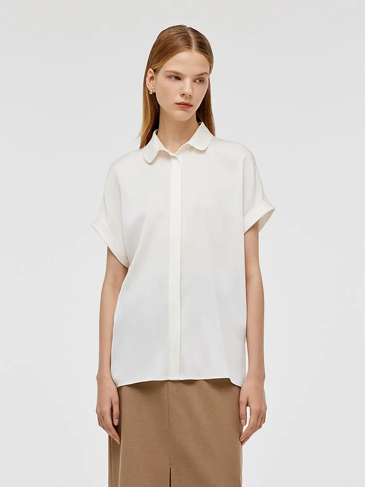 Mulberry Silk Lapel Women Shirt