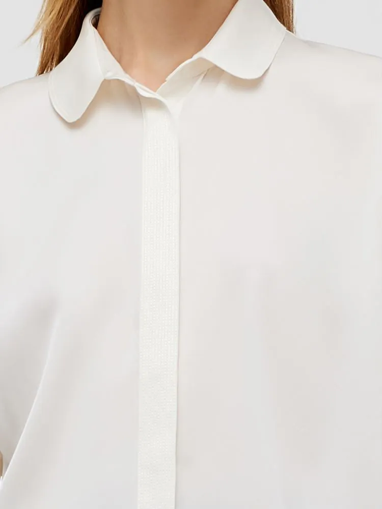 Mulberry Silk Lapel Women Shirt