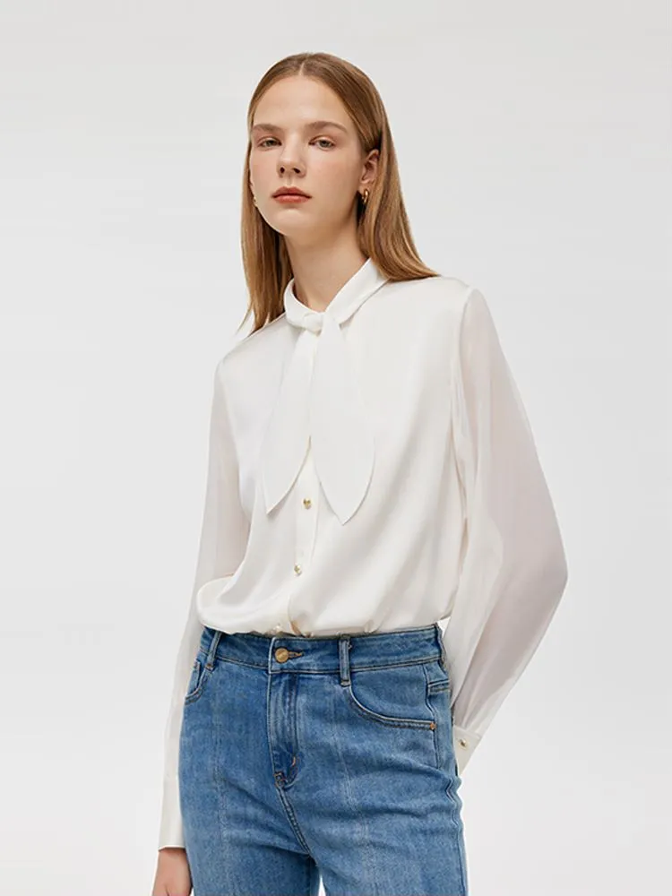 Mulberry Silk Ribbon Women Blouse