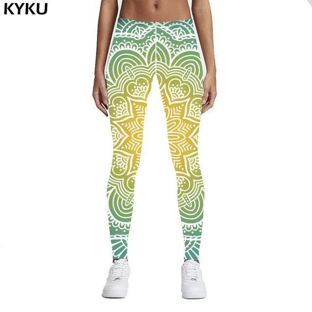 New Fashion Women Legins Mandala Lights 3D PrintingLegging