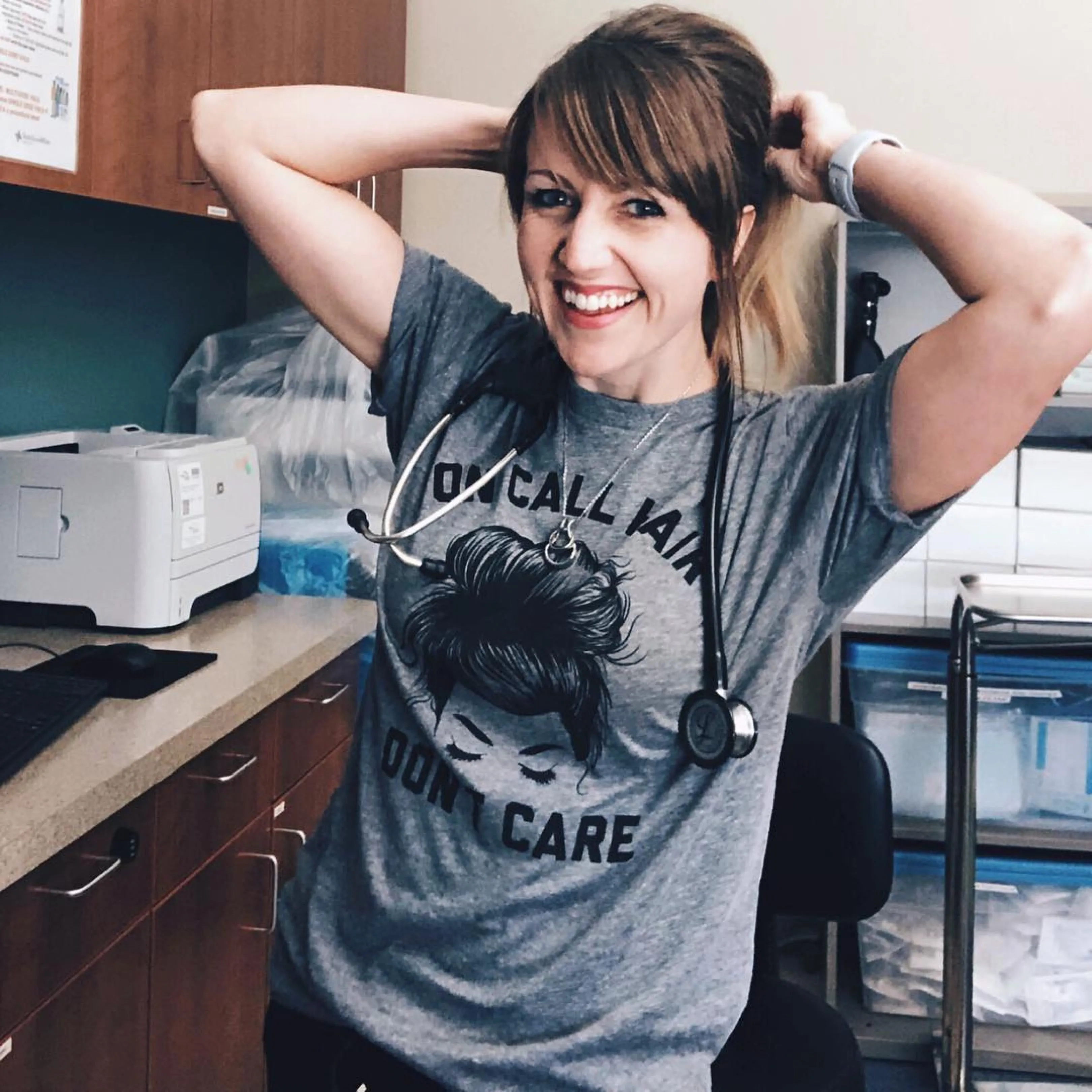 On-Call Hair Don't Care Tee