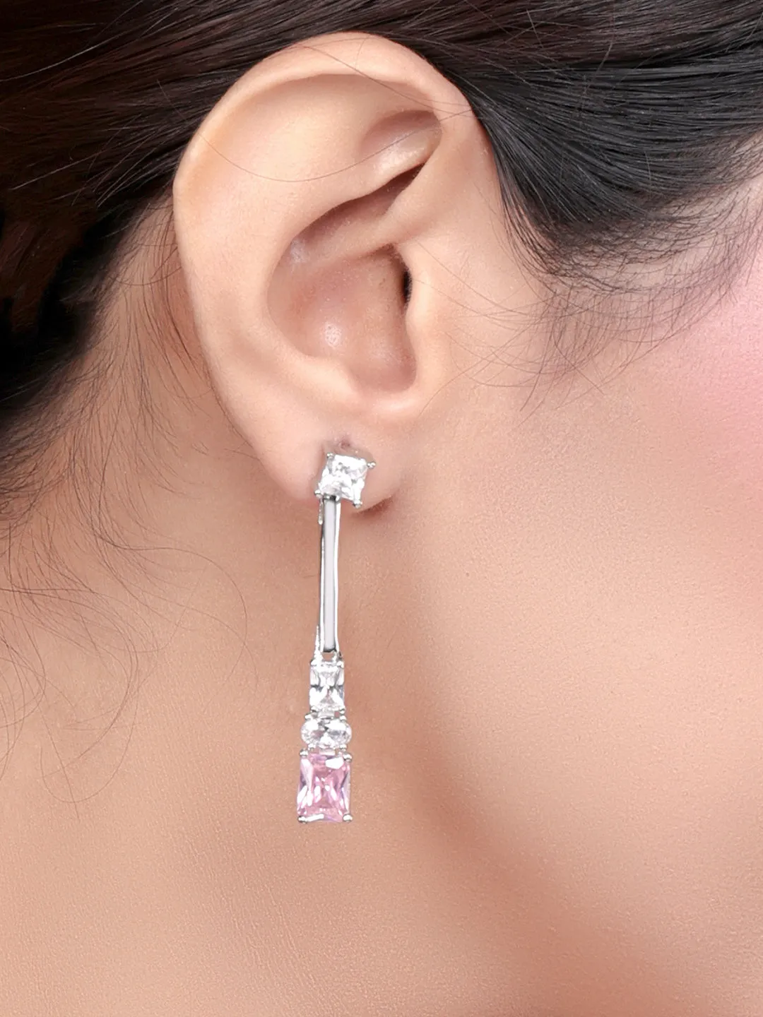 Pissara by Sukkhi Elegant 925 Sterling Silver Cubic Zirconia Earrings For Women And Girls|with Authenticity Certificate, 925 Stamp & 6 Months Warranty