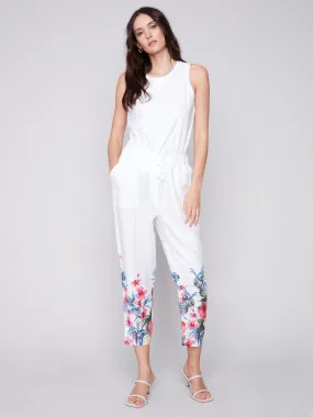 Printed Linen Pull-On Pants - Maui