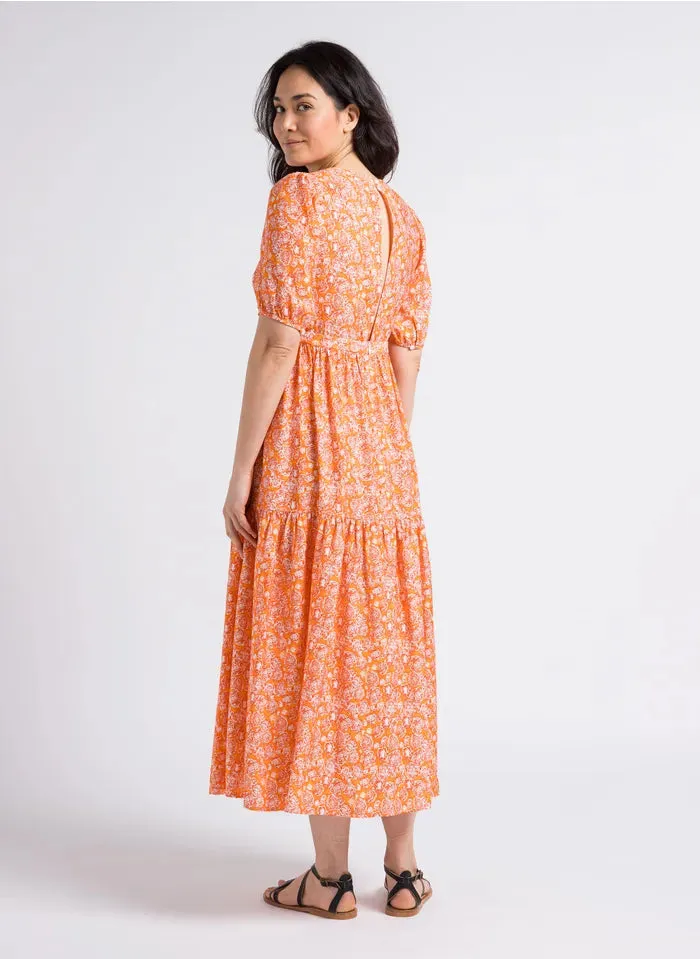 Printed Maxi Dress in orange by See U Soon