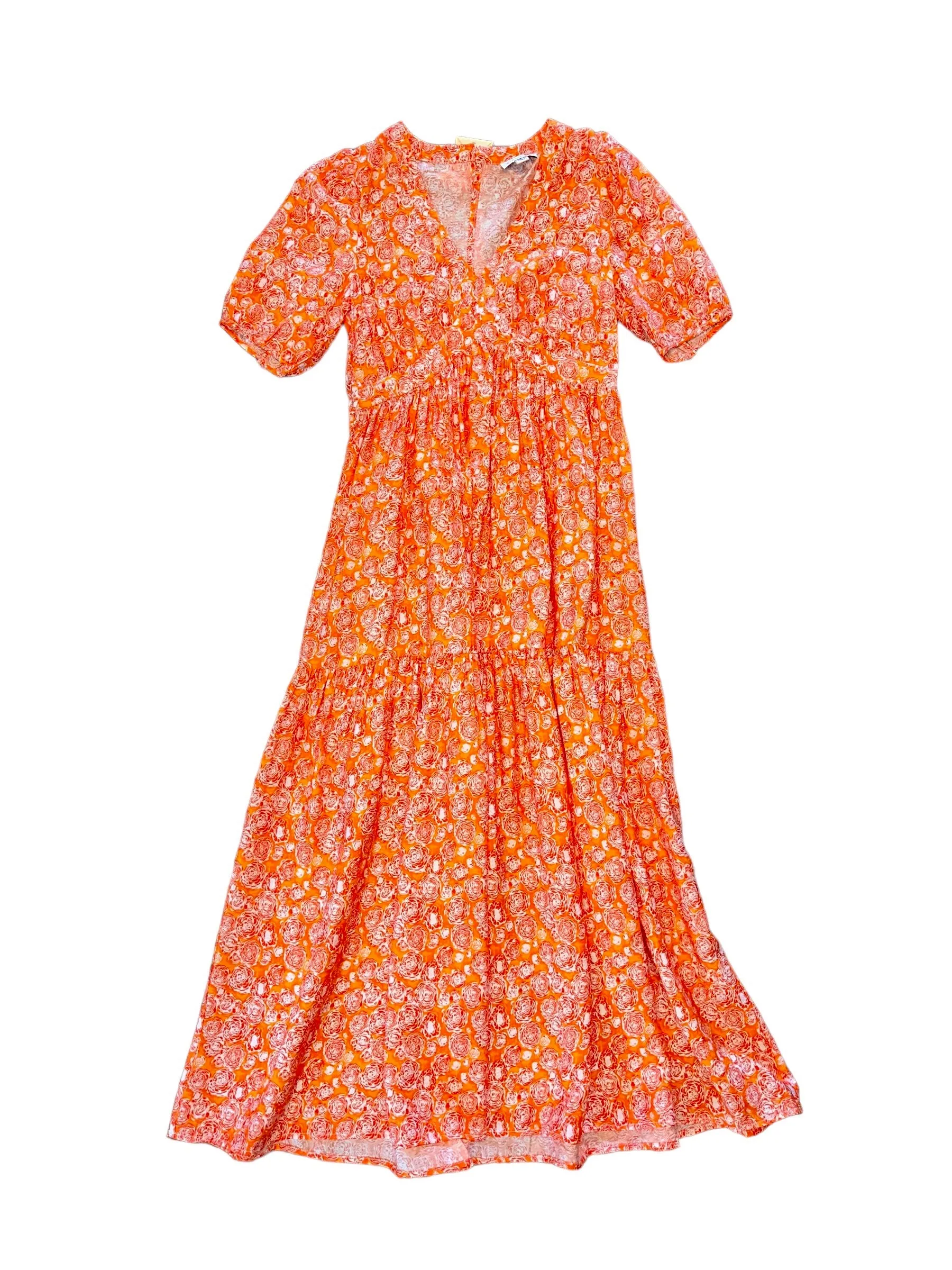 Printed Maxi Dress in orange by See U Soon