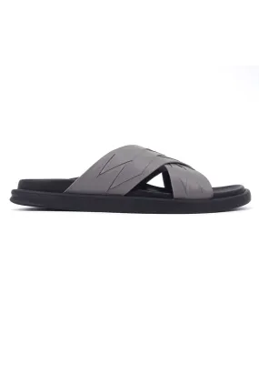 Rad Russel Cross Slider Sandals - Grey