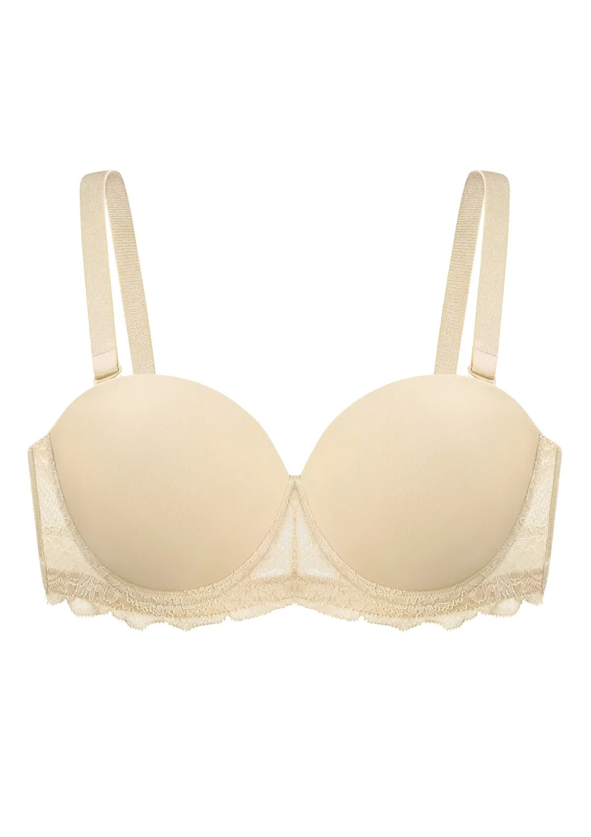 Rebecca Lace Trim Lightly Padded Strapless Bra