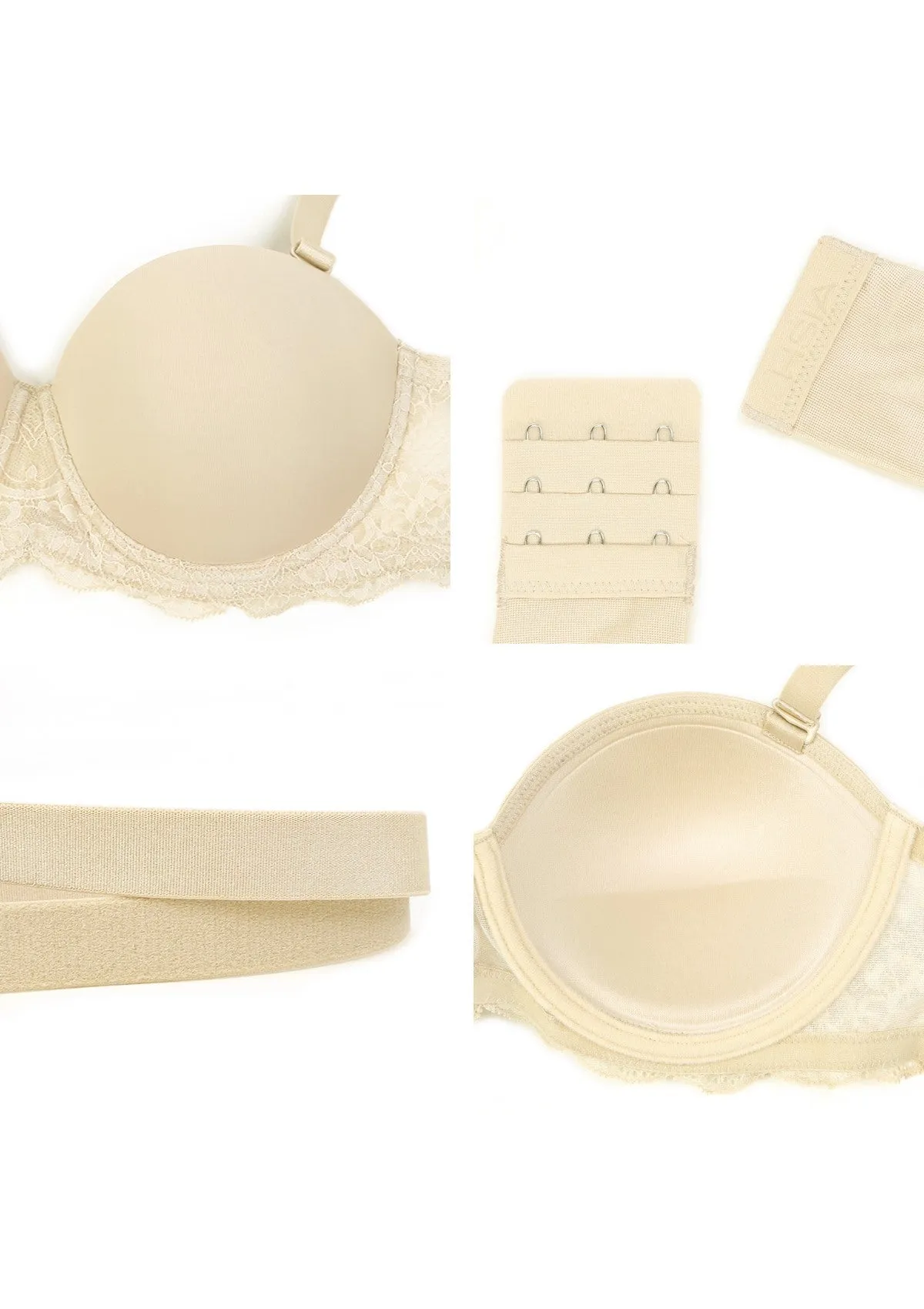 Rebecca Lace Trim Lightly Padded Strapless Bra