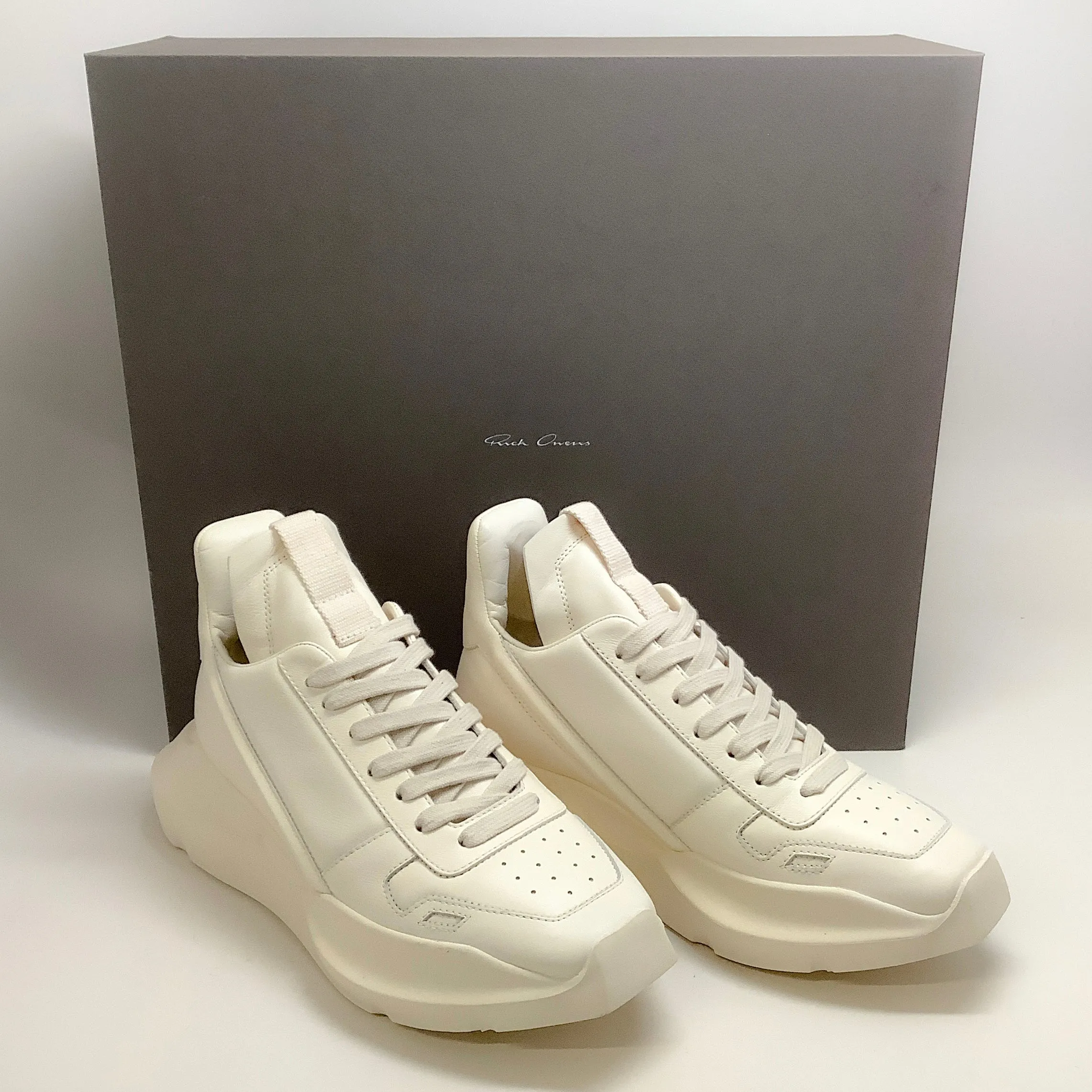 Rick Owens Milk Leather Geth Runner Sneakers