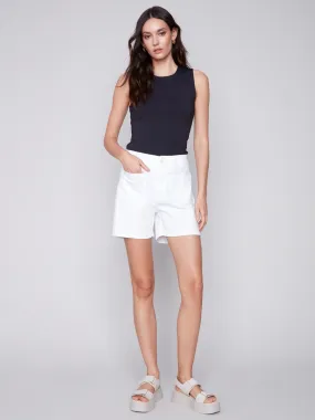 Shorts with Patch Pockets - White