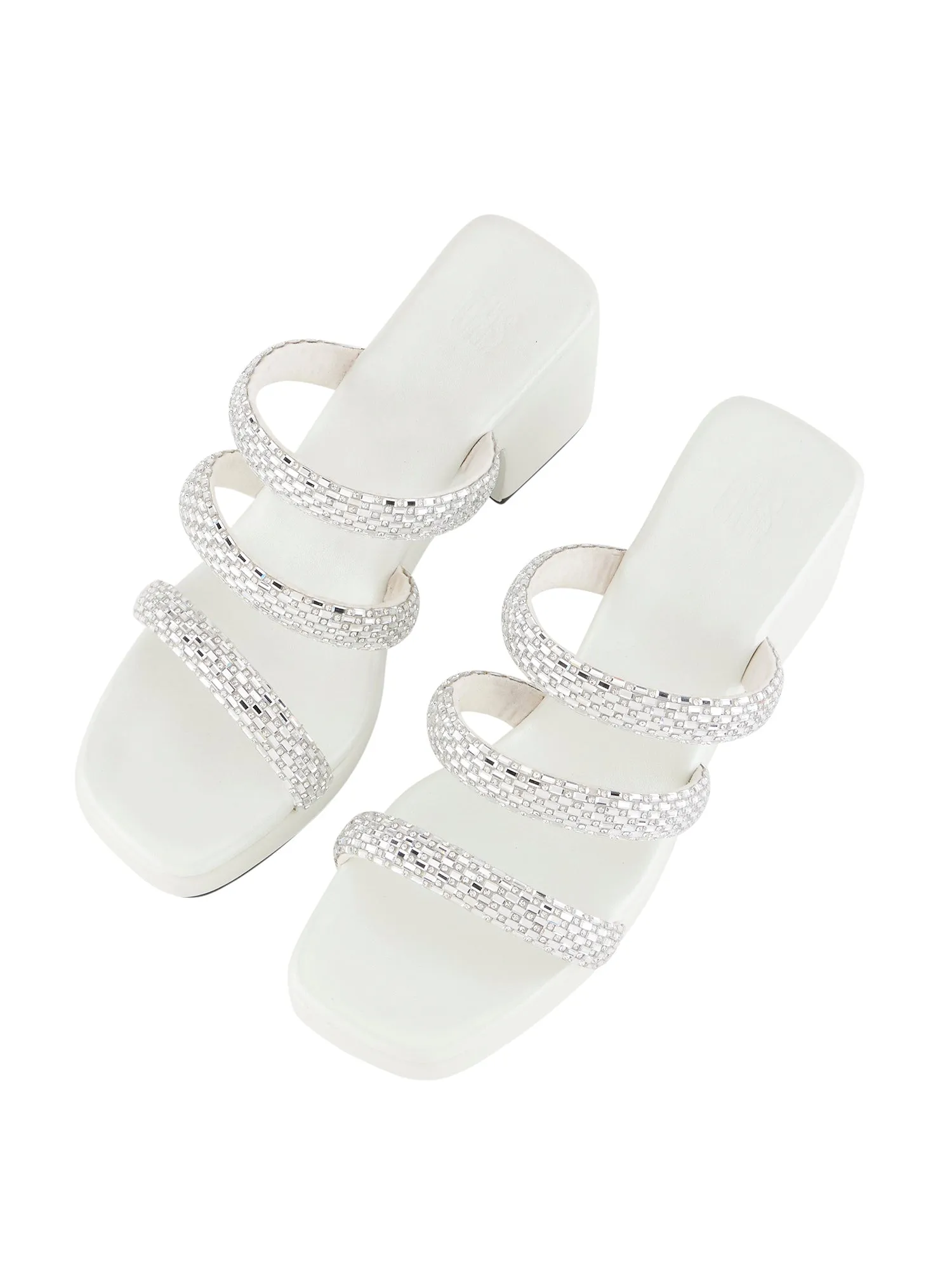 Silver & White Platforms For Women