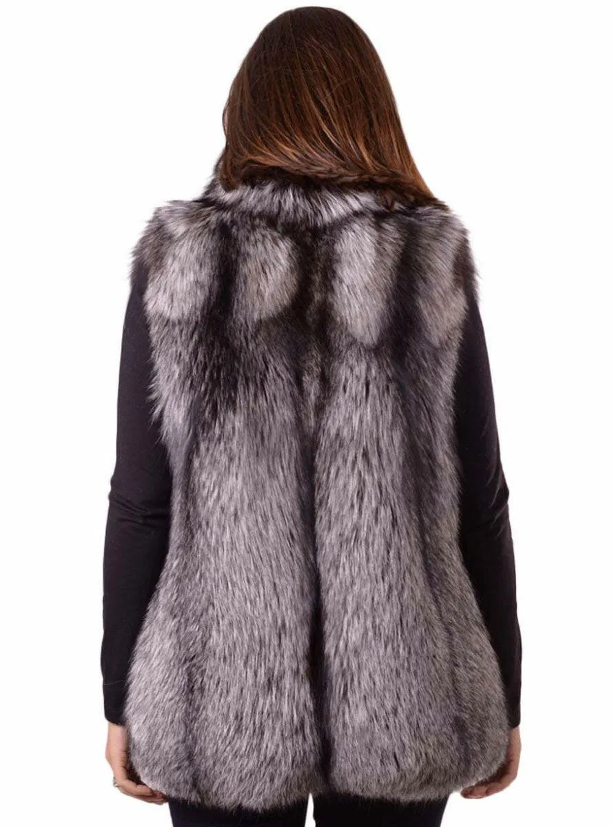 Silver Full Skin Fox Fur Vest