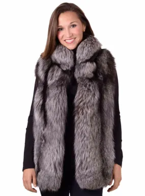 Silver Full Skin Fox Fur Vest