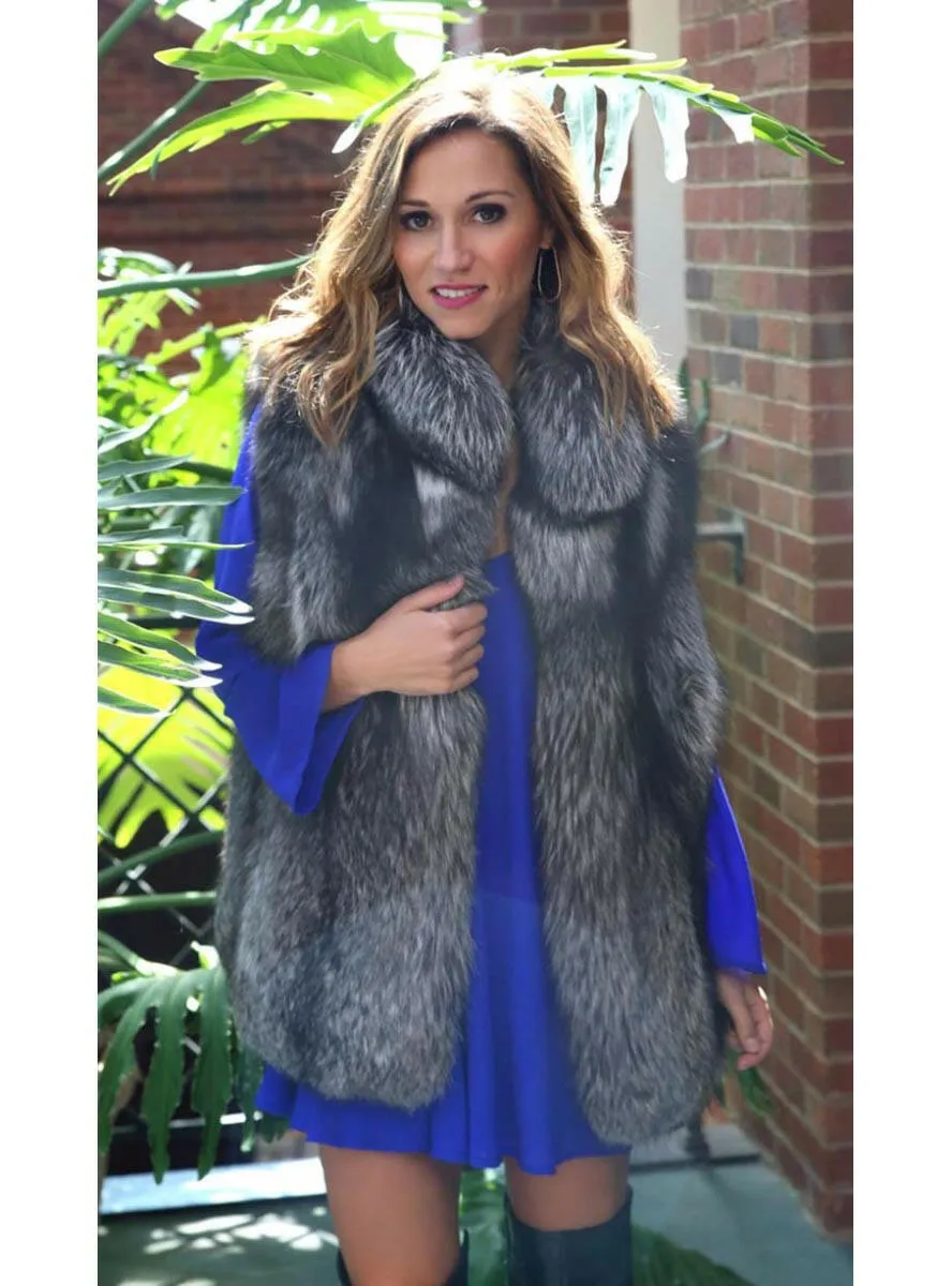 Silver Full Skin Fox Fur Vest