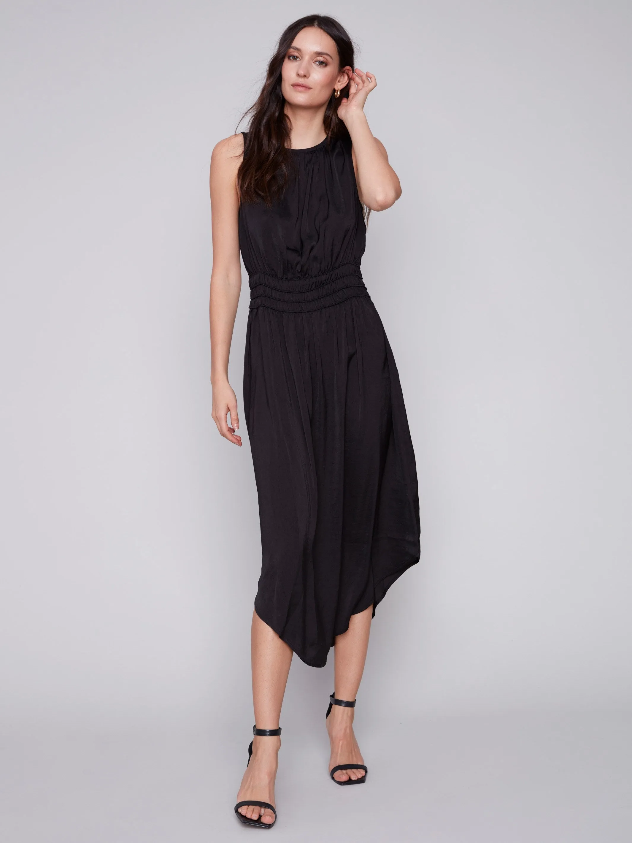 Sleeveless Flowy Dress - Black