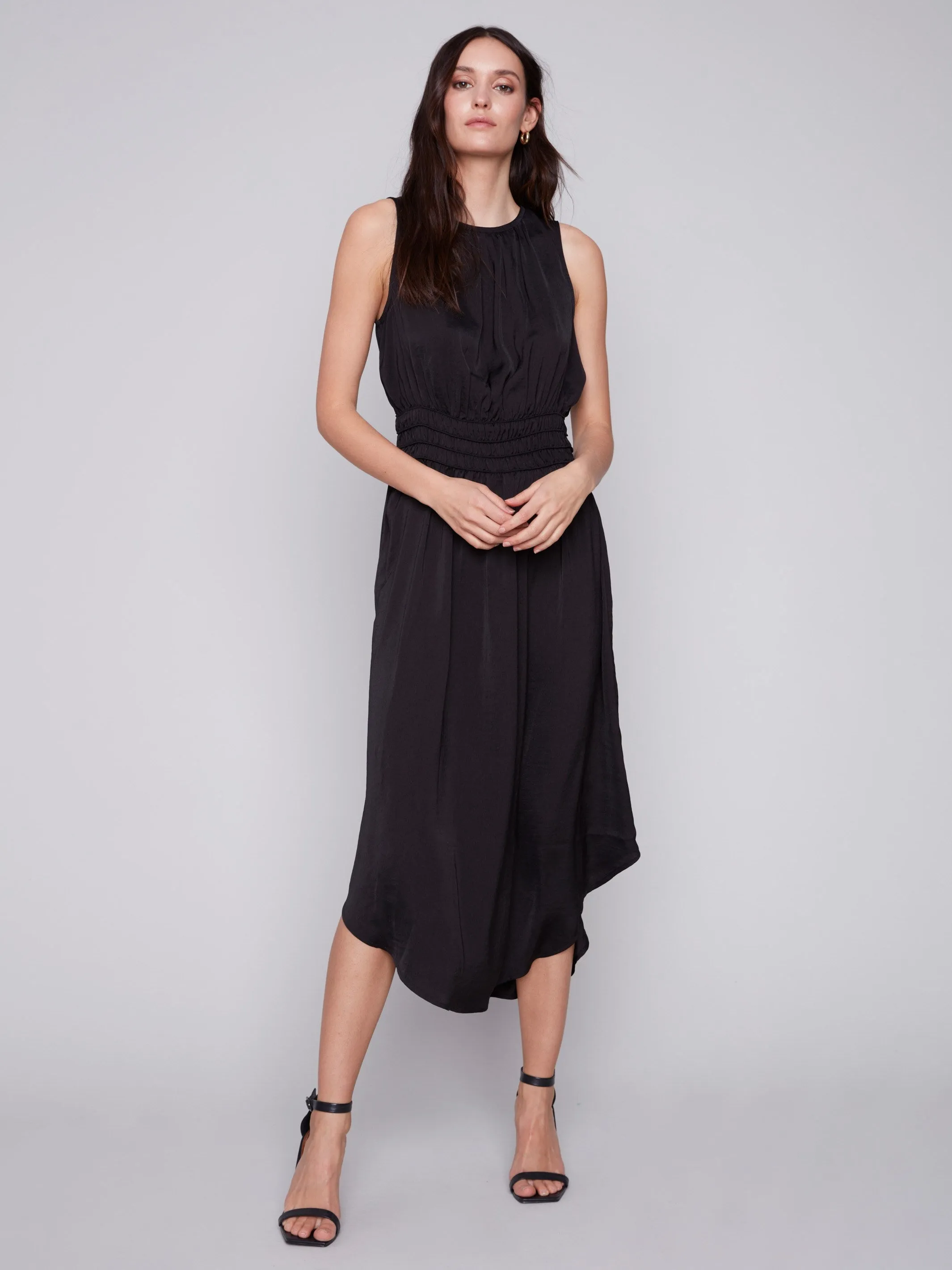 Sleeveless Flowy Dress - Black