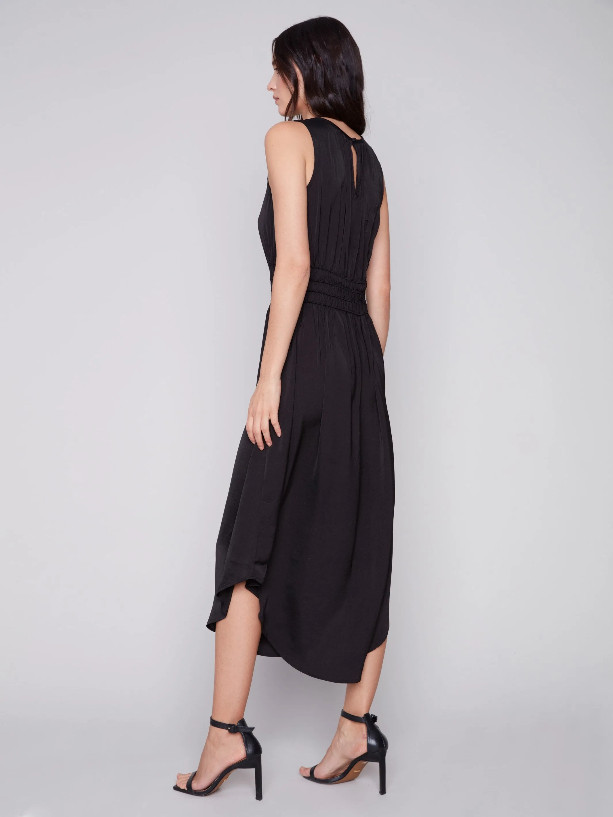 Sleeveless Flowy Dress - Black