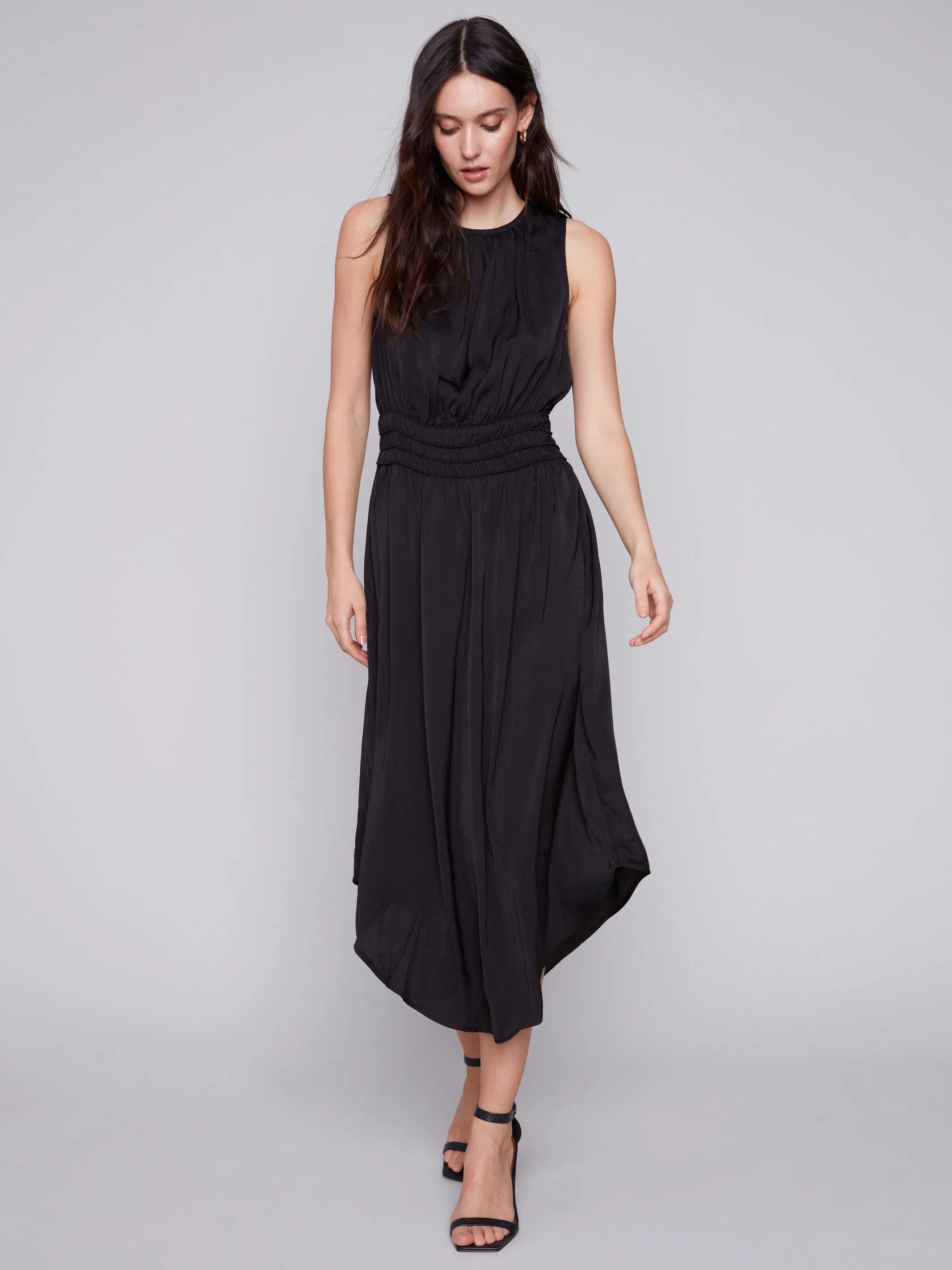 Sleeveless Flowy Dress - Black