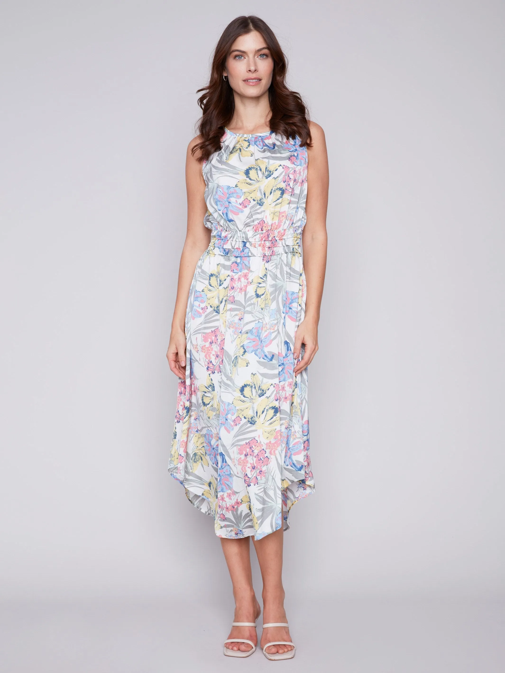 Sleeveless Printed Flowy Dress - Hawaii