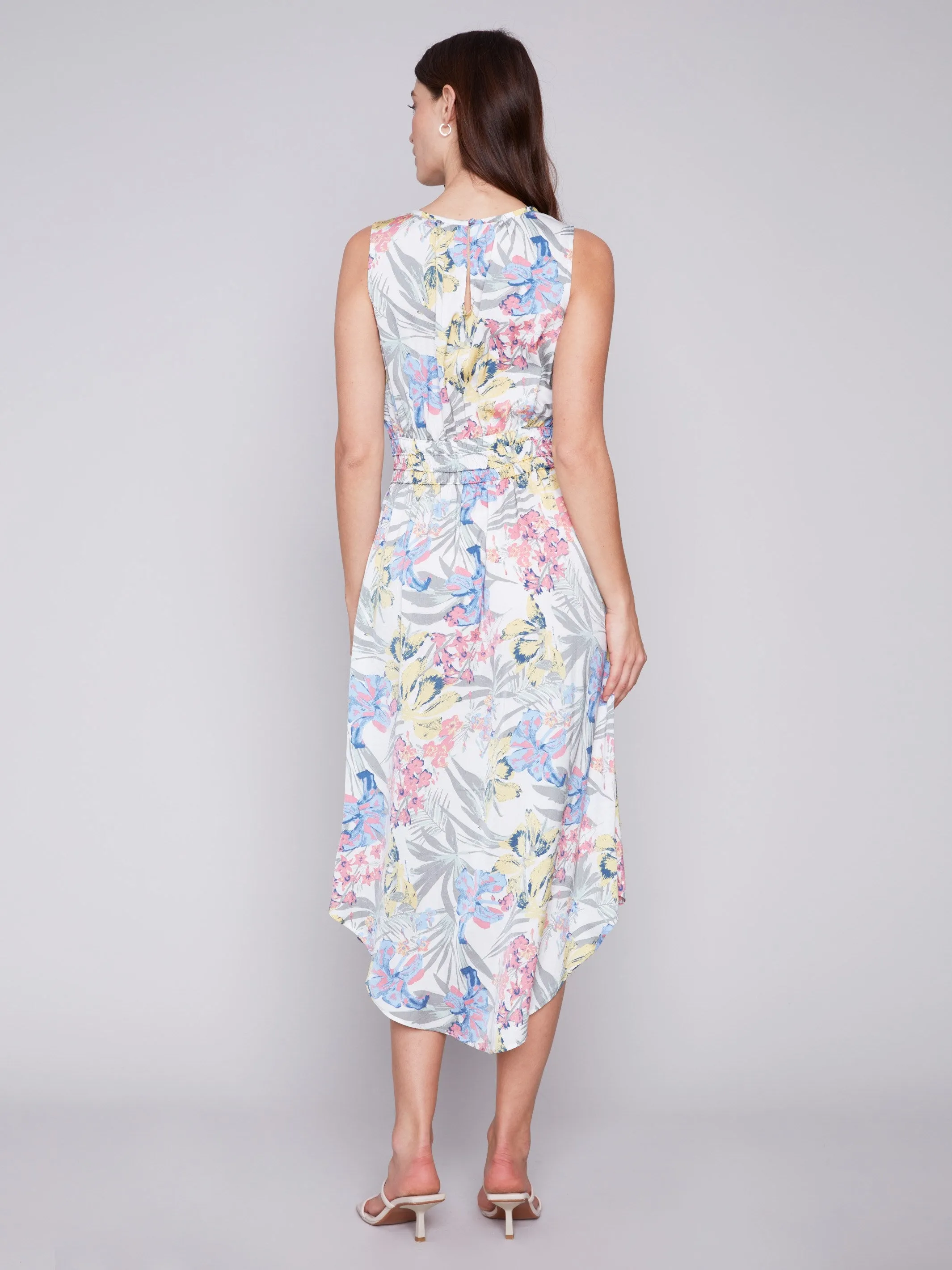 Sleeveless Printed Flowy Dress - Hawaii