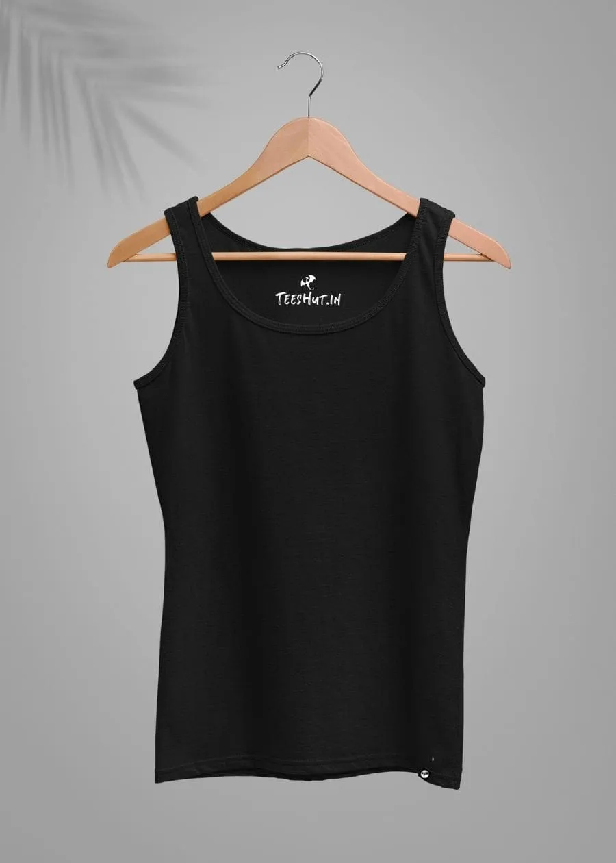 Solid Women Tank Top - Black