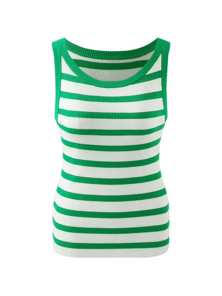 Striped Knitted Women Tank Top