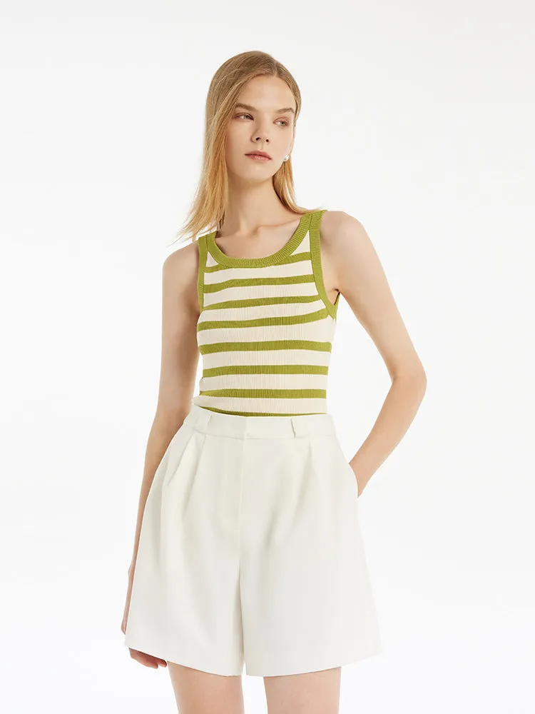 Striped Knitted Women Tank Top