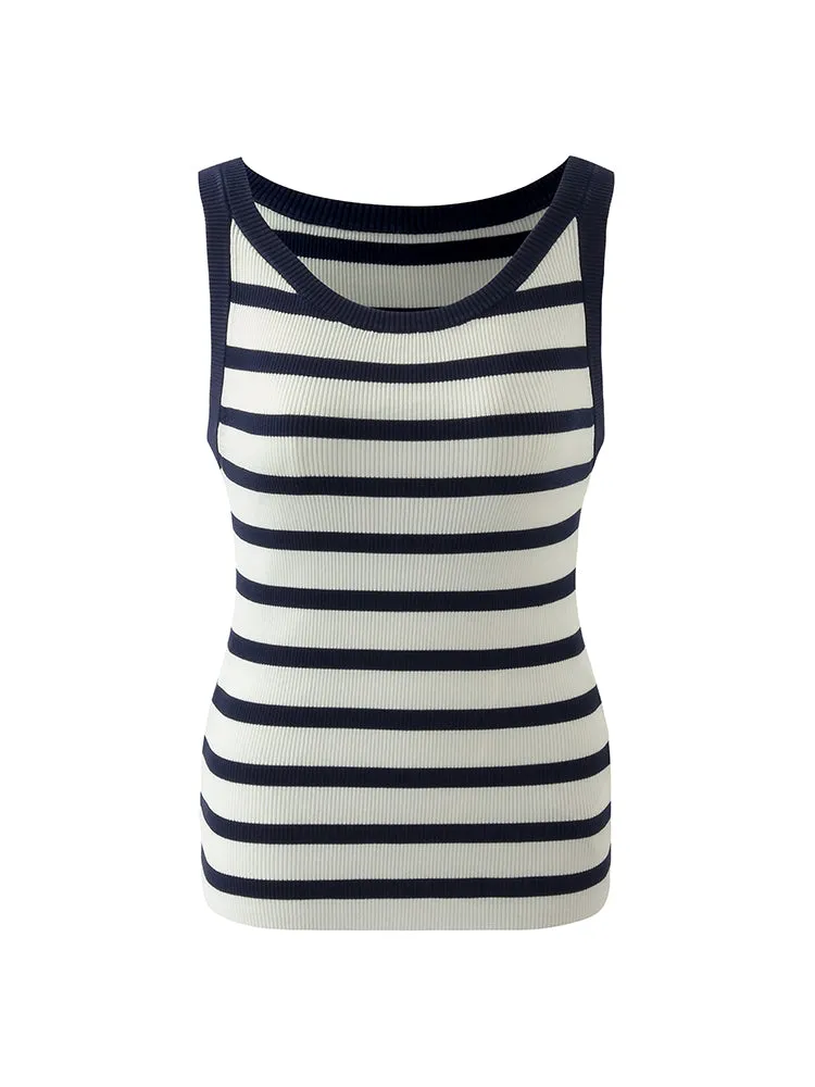 Striped Knitted Women Tank Top