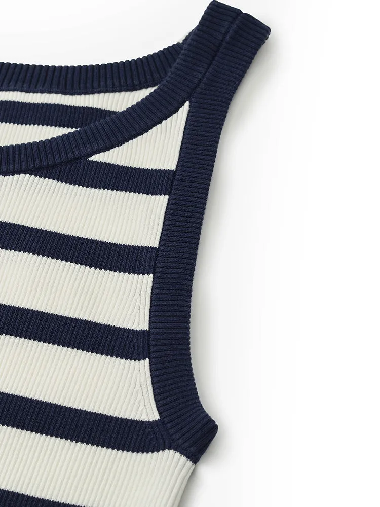 Striped Knitted Women Tank Top