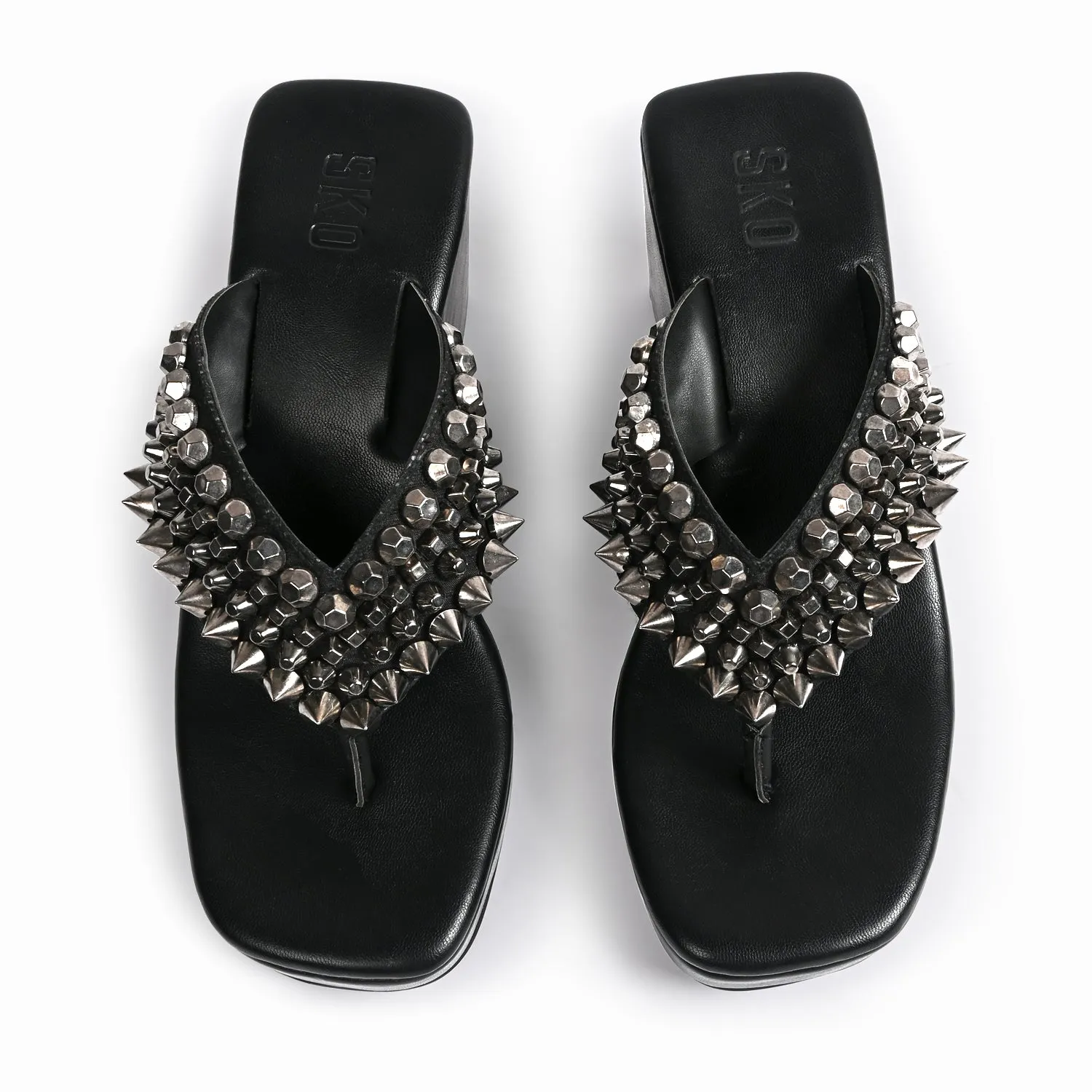 Studded Thong Platforms For Women