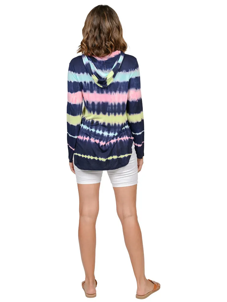 Tie Dye Long Sleeve, high-low Hoodie