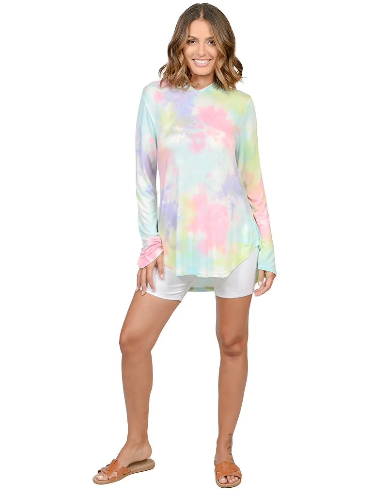 Tie Dye Long Sleeve, high-low Hoodie