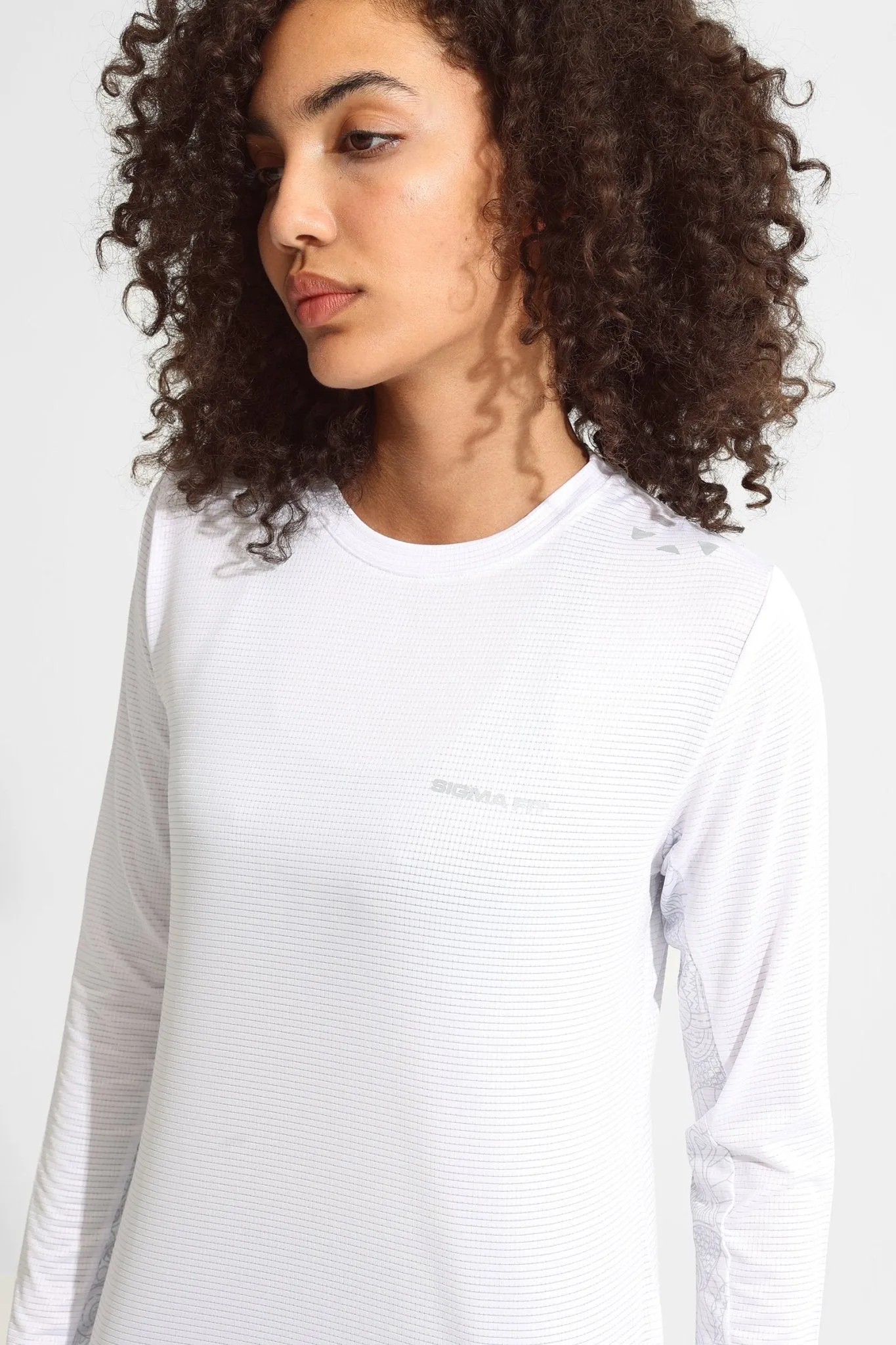 White Basic Women Long Sleeve