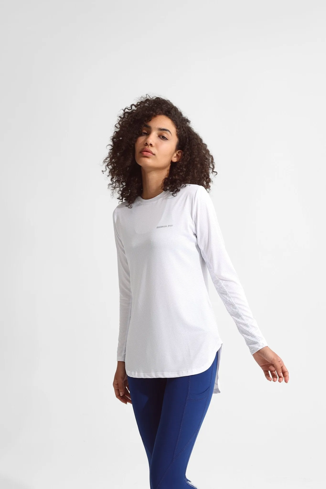 White Basic Women Long Sleeve