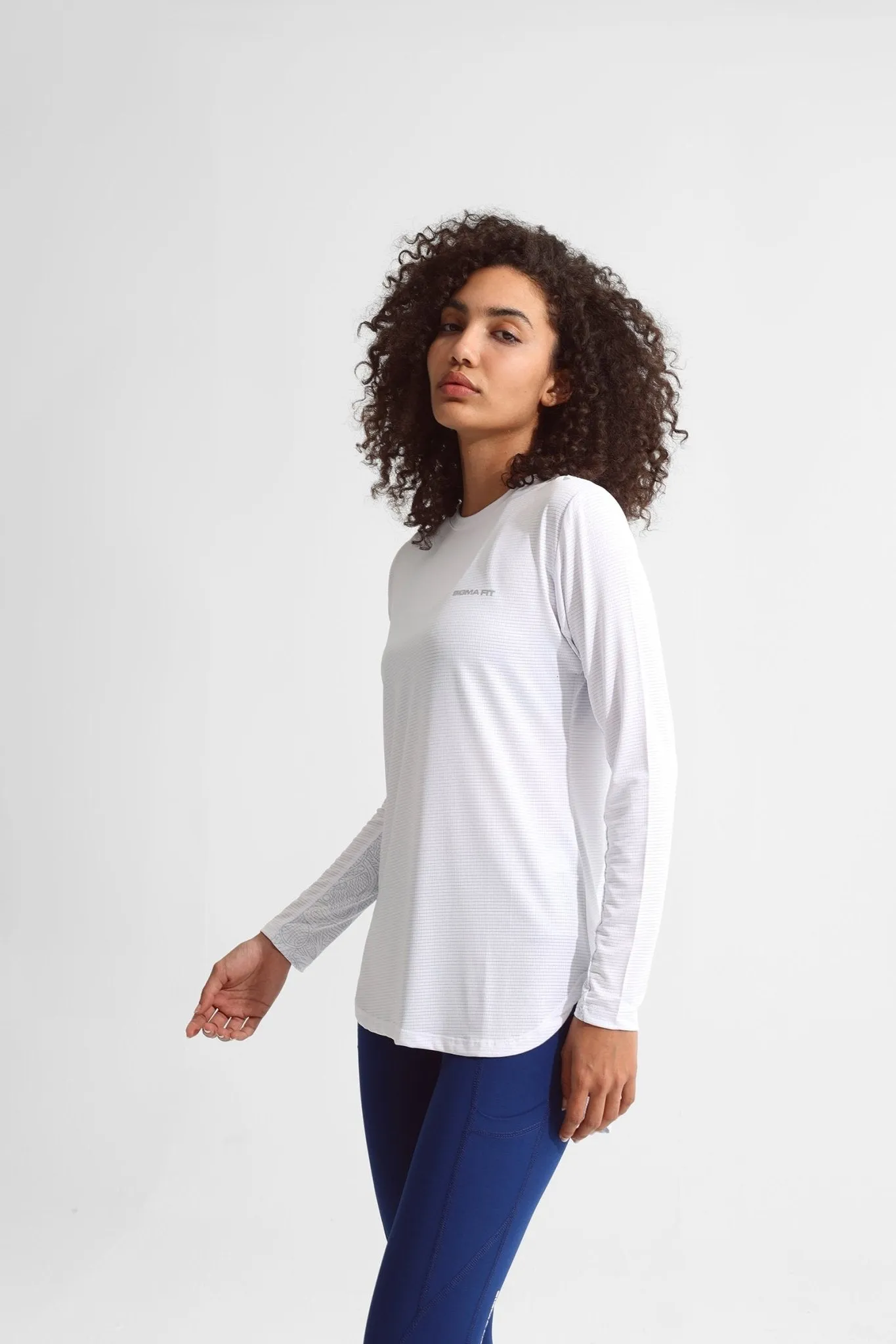 White Basic Women Long Sleeve