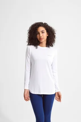 White Basic Women Long Sleeve