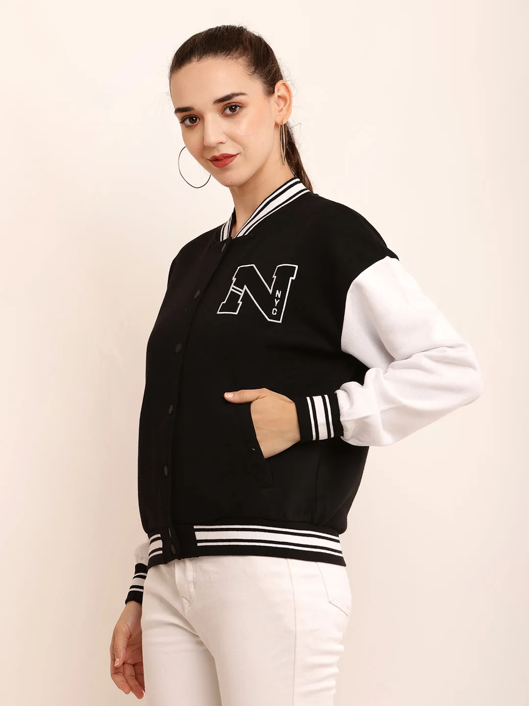 Women 2-Tone Fleece Jacket