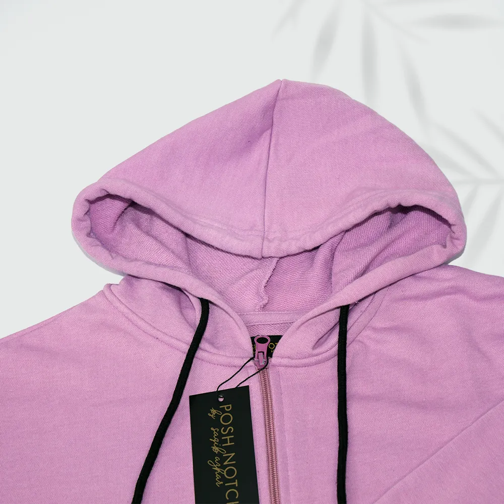 Women Basic Orchid Zipper Hoodie