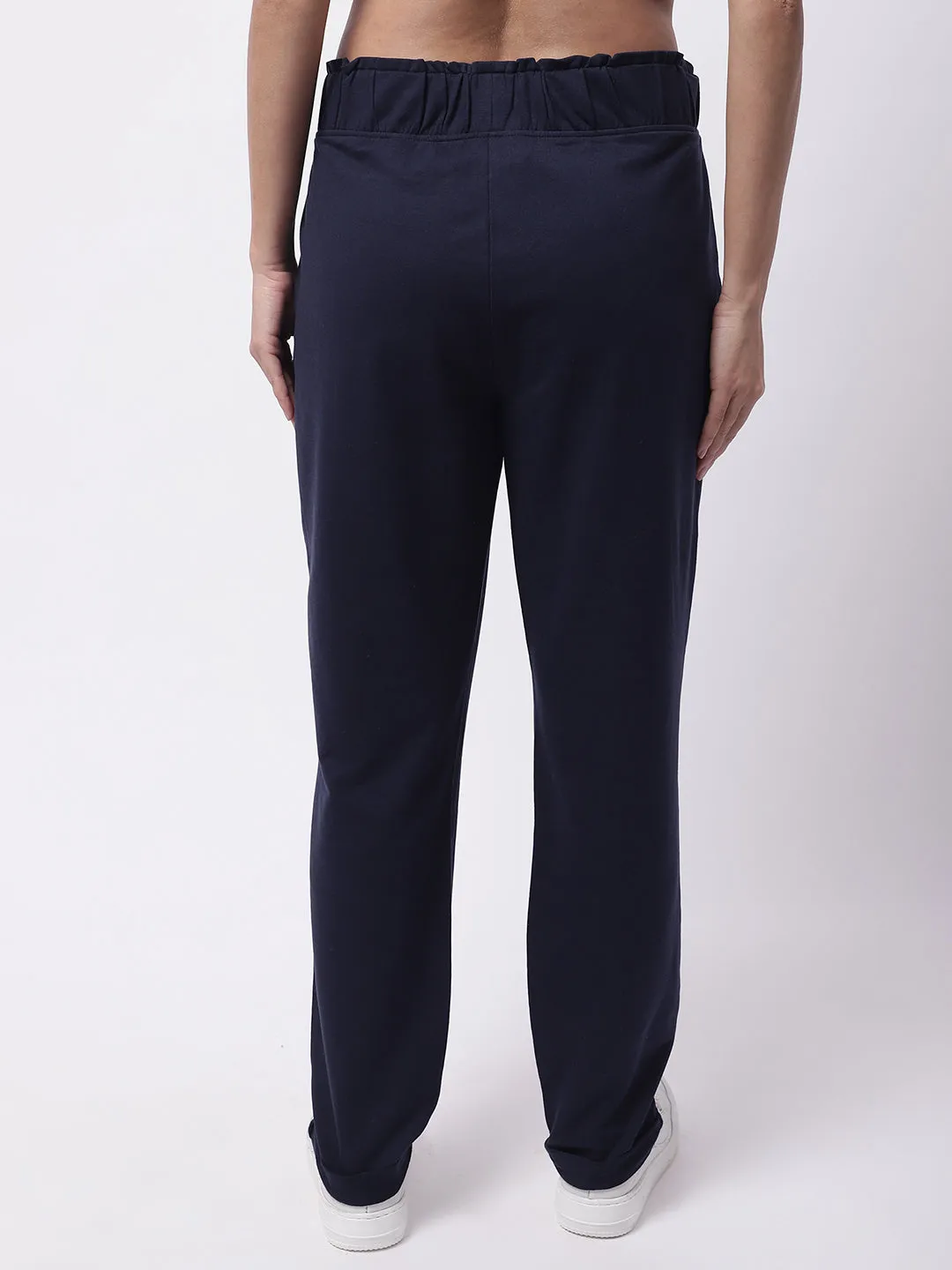 Women Dark Blue Cotton Pants