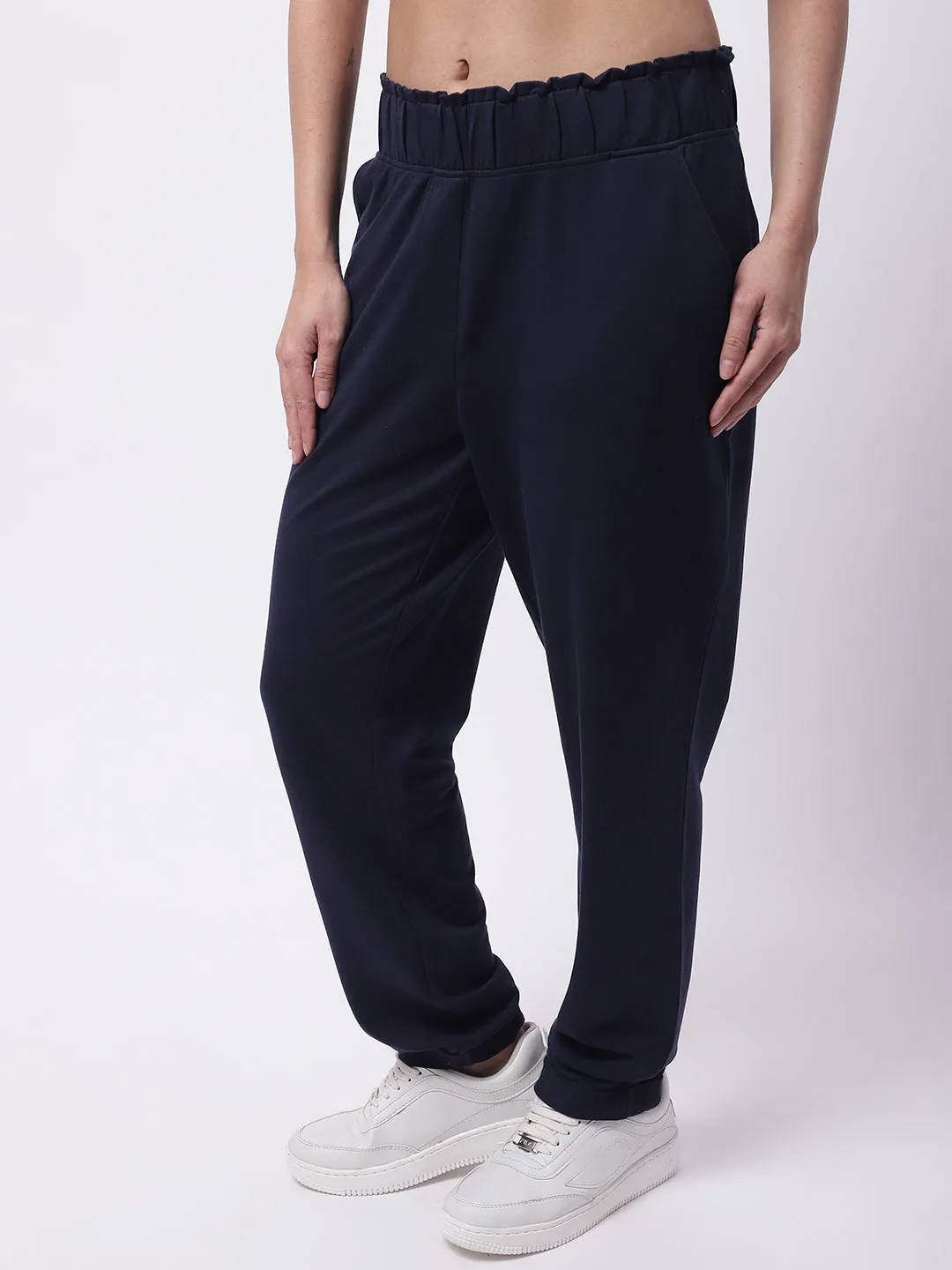 Women Dark Blue Cotton Pants