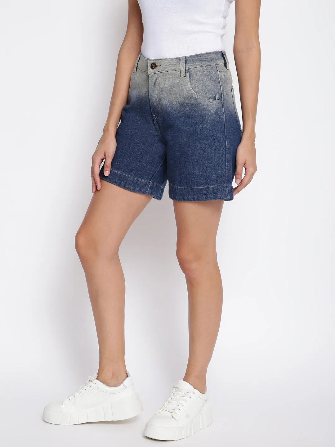 Women Dark Blue Denim Shorts