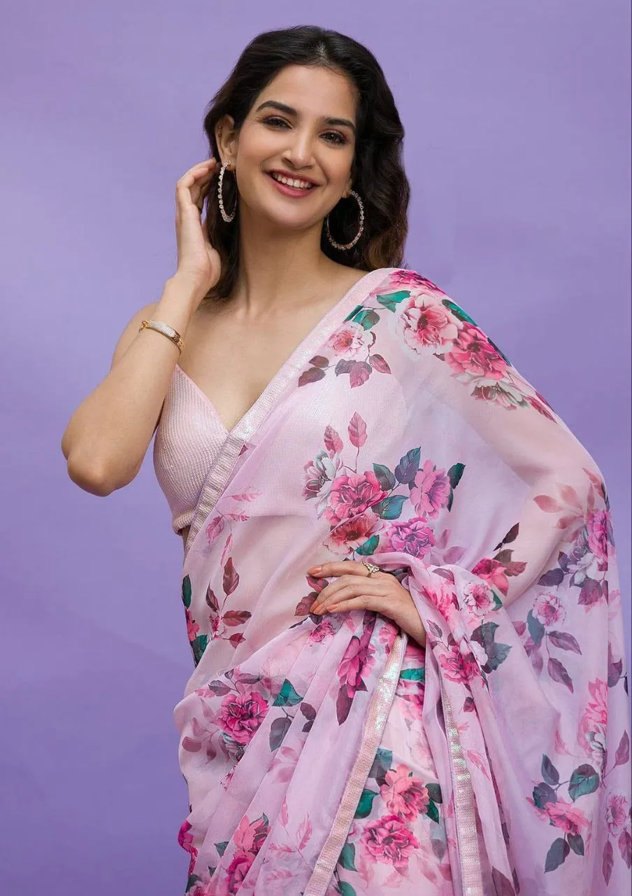 Women Designer Floral Printed Saree