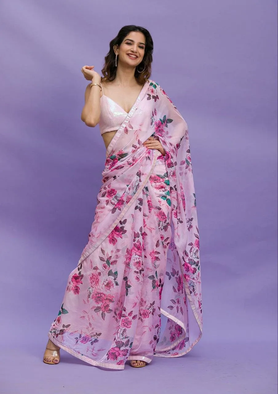 Women Designer Floral Printed Saree