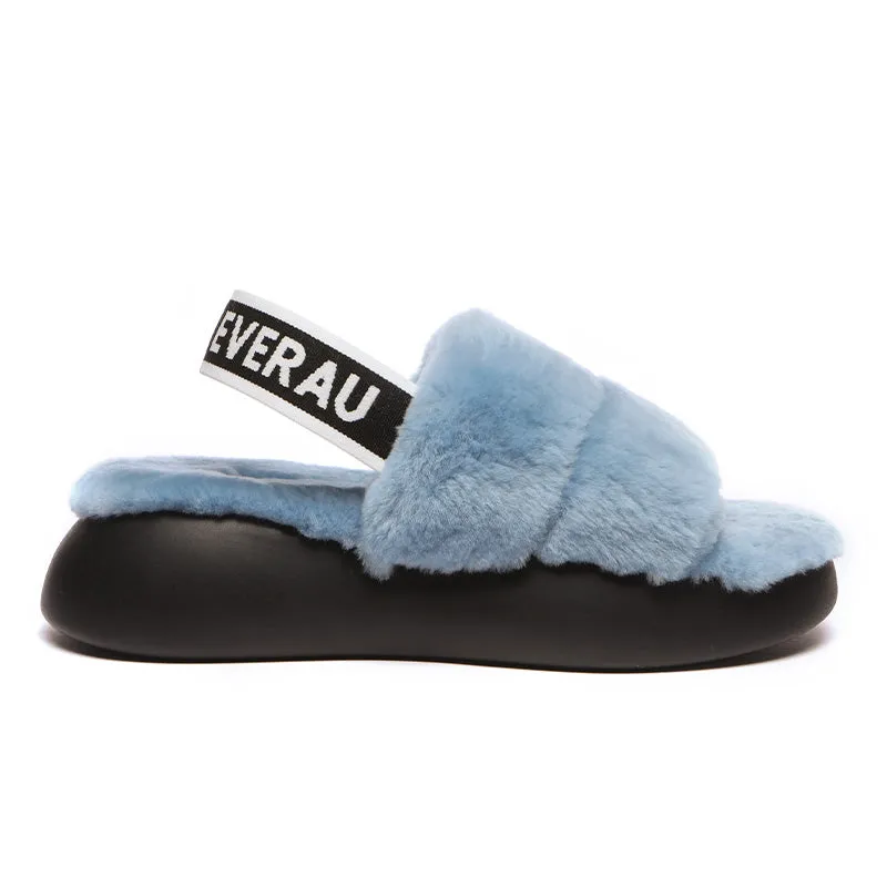 Women Sheepskin Wool Slingback Slippers