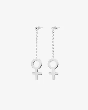 Women Unite long earrings silver