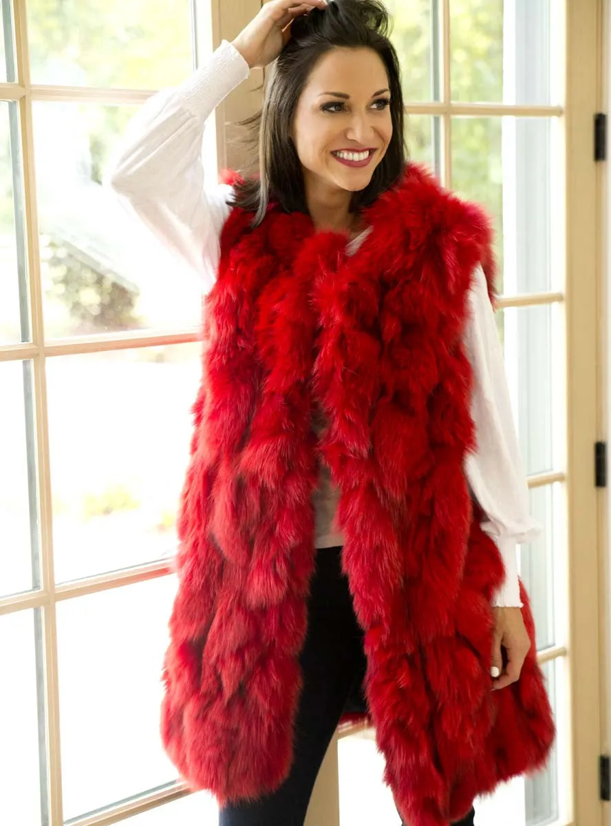 Women's Long Fox Fur Vest