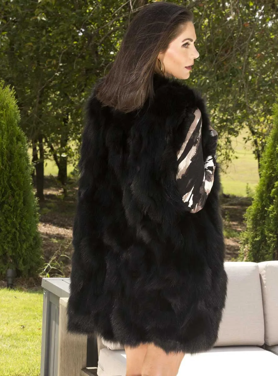 Women's Long Fox Fur Vest