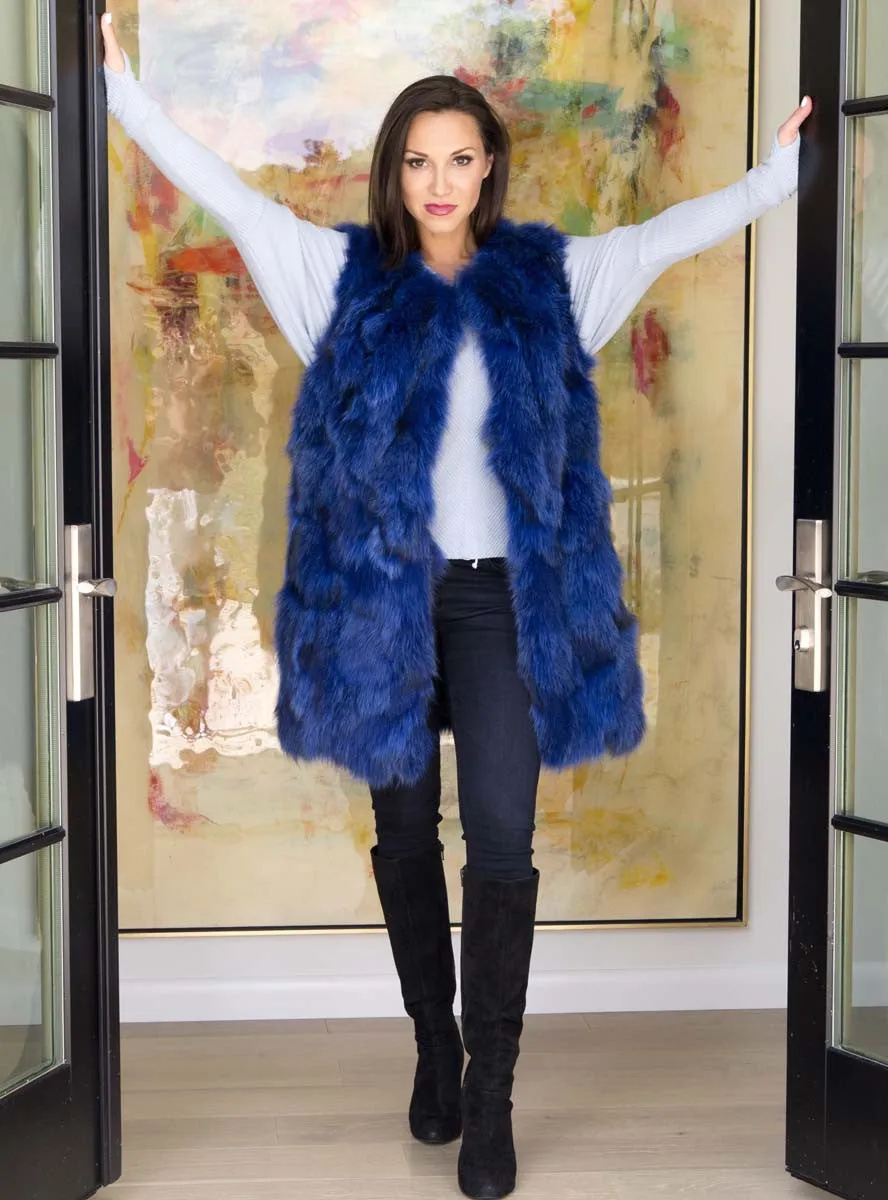 Women's Long Fox Fur Vest