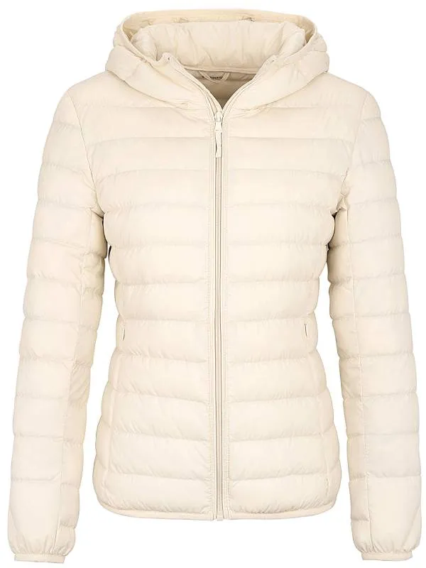 Women's Packable Down Jacket Ultra Lightweight Puffer Coat Short With Hood ThermoLite I