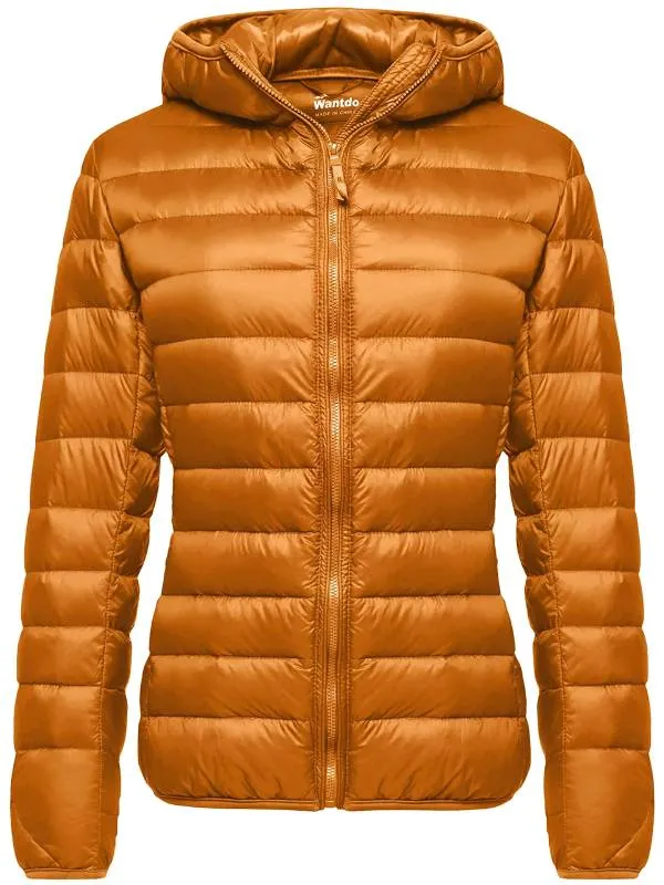 Women's Packable Down Jacket Ultra Lightweight Puffer Coat Short With Hood ThermoLite I